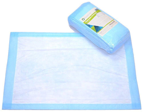 Large Disposable Incontinence Bed Pad 23 x 36 Inch (20 Count) - BrightCare High Absorbency Blue Hospital Bed and Chair Underpad Protection for Adult, Child, or Pets - Waterproof Chux