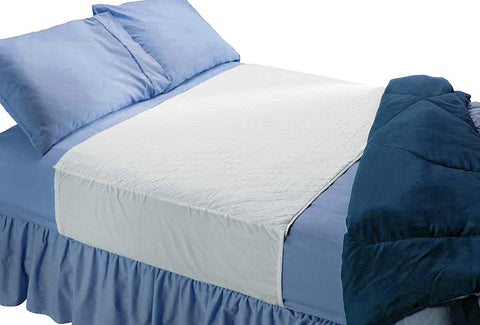 Large Saddle Style Absorbent Bed Pad with Tuck-in Sides - Waterproof Washable 300x for Incontinence Tuckable Reusable Underpad Protection - Baby, Child, Adult
